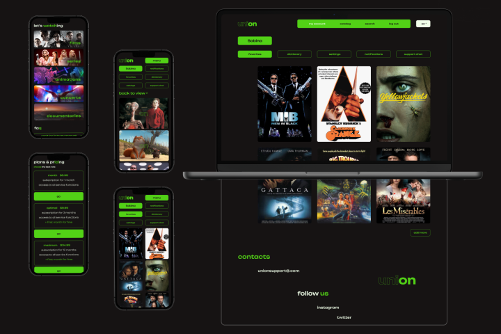 Сервис стриминга (многостраничный сайт)