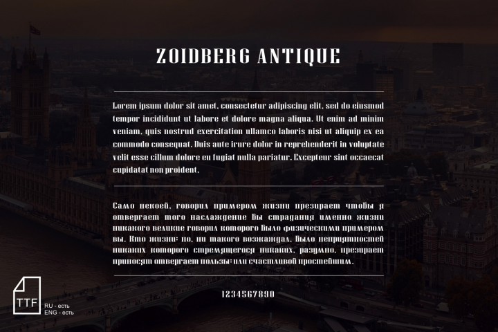 Шрифт ZOIDBERG ANTIQUE