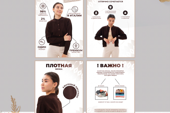 Дизайн инфографики для кардигана