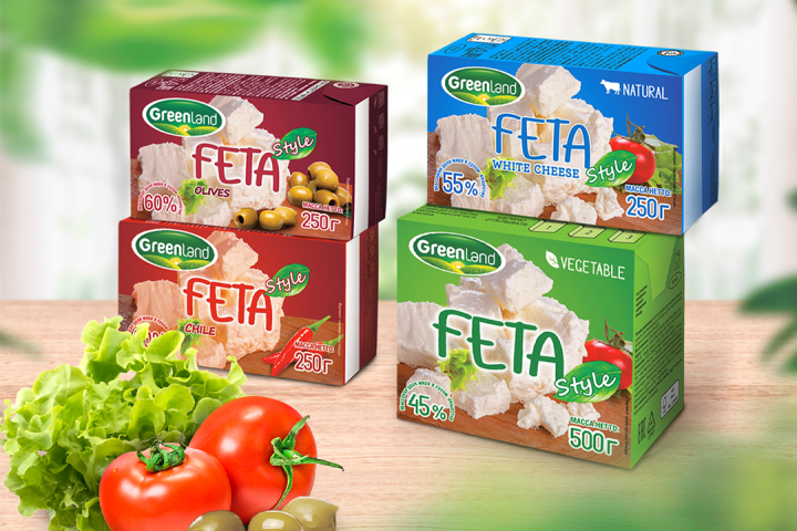 Редизайн упаковки сыров Feta GreenLand.