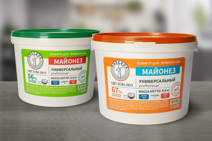 Создание этикета майонеза для торговой марки OneCook.