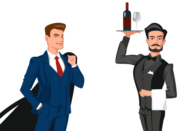 Бизнесмен и официант