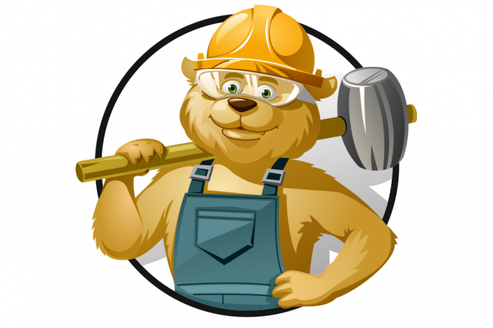 Персонаж медведь-строитель