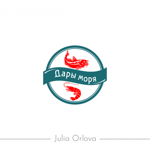 Эмблема - логотип для интернет - магазина "Дары моря".