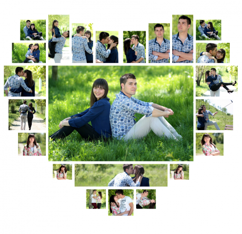 МАКЕТ для коллажа " сердечко "