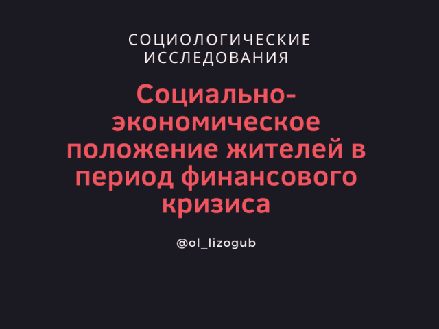Изучение социального положения жителей в период финанс. кризиса