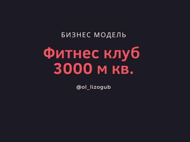 Бизнес-модель фитнес клуба на 3000 м кв.
