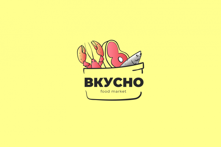 Разработка логотипа для Food Market - Вкусно