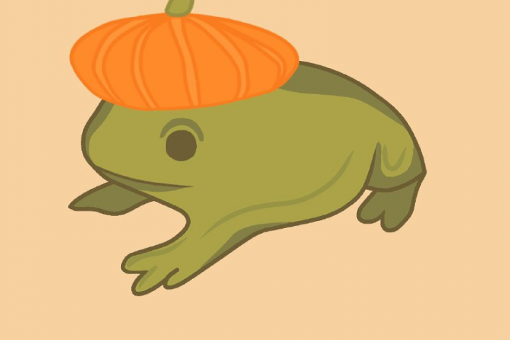 Лягушка в берете-тыкве 1 версия