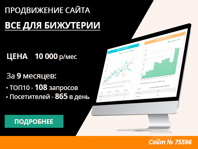 ПРОДВИЖЕНИЕ САЙТА ПО ПРОДАЖЕ ФУРНИТУРЫ ДЛЯ БИЖУТЕРИИ