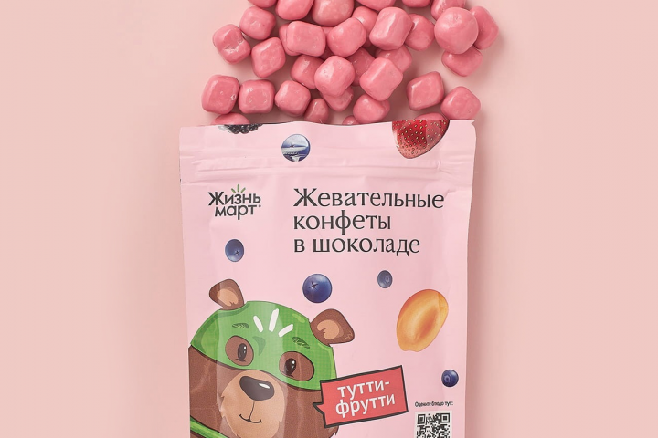 Разработка упаковки жевательных конфет "Жизнь март"