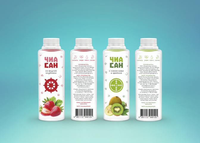 Этикетка для напитков "Чиа Сан"
