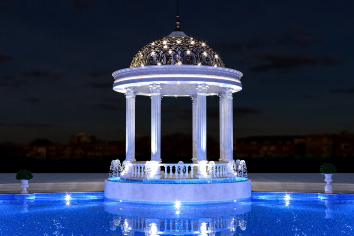 Дизайн беседки в классическом стиле