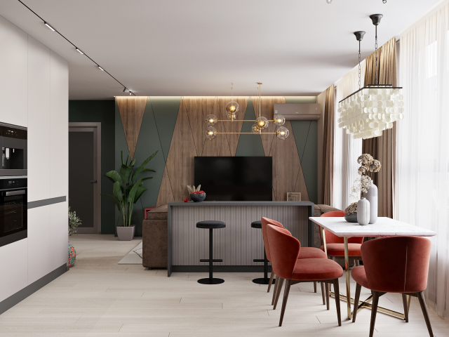 Кухня-гостиная ЖК "Голден Сити"