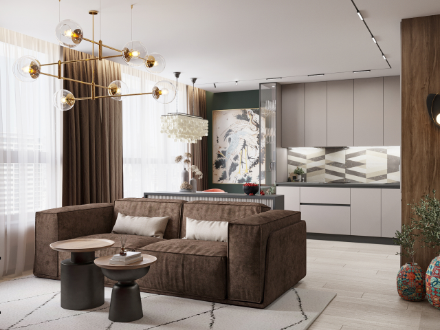 Кухня-гостиная ЖК "Голден Сити"