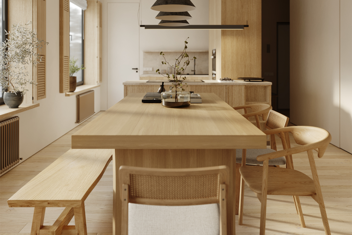 Интерьер в стиле джапанди в Санкт-Петербурге