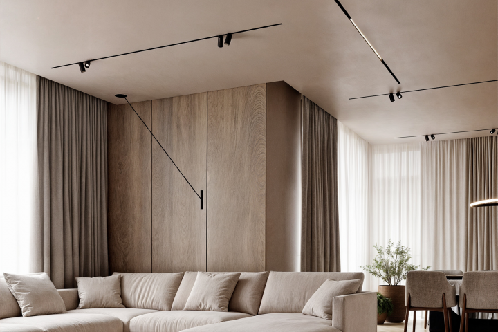 Сочный интерьер гостиной