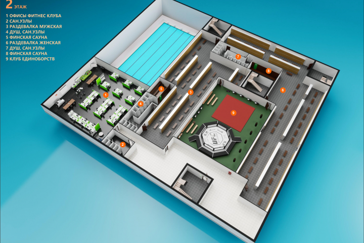 Спортзал вид сверху