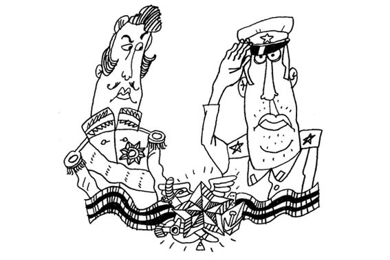 офицеры (рисунок для газеты) к 23 февраля