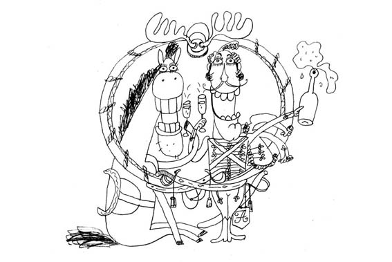 поручик Ржевский (рисунок для газеты)