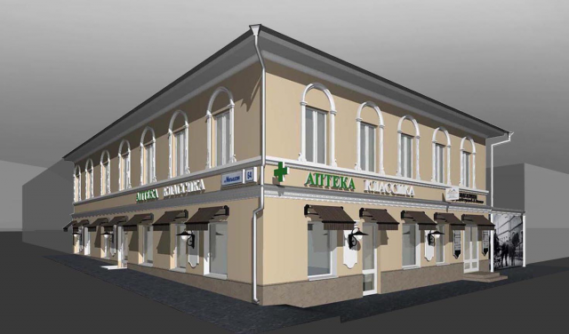 Эскизный проект фасадов памятника архитектуры согл. в адм.