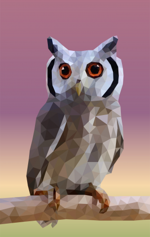 Сова в стиле Low-Poly
