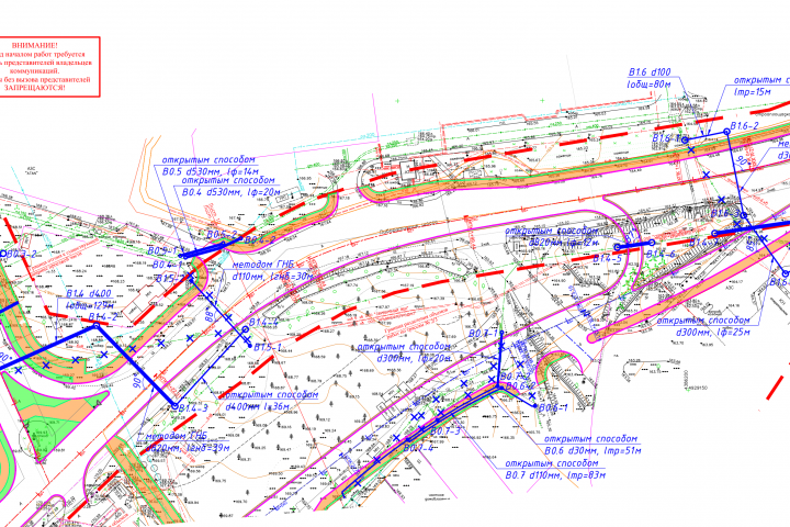 Переустройство системы водоснабжения при строительстве автодорог