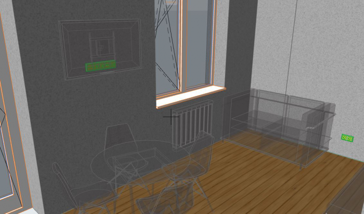 Визуальное представление плана электрики, скетч