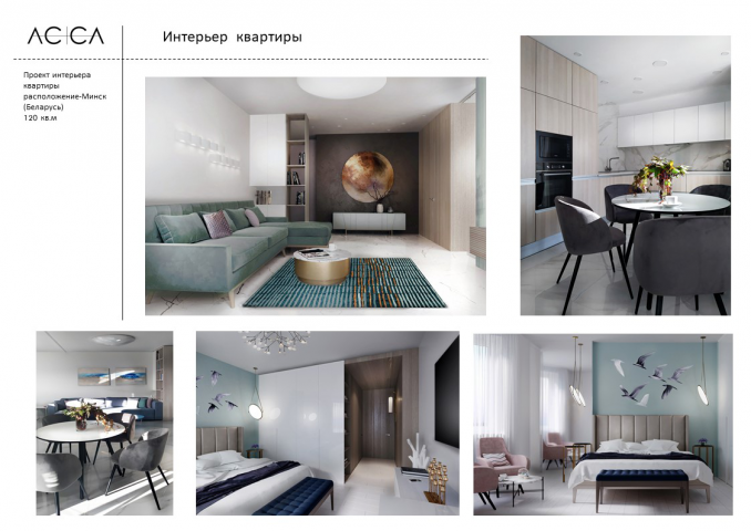 Интерьер квартиры 120 м2