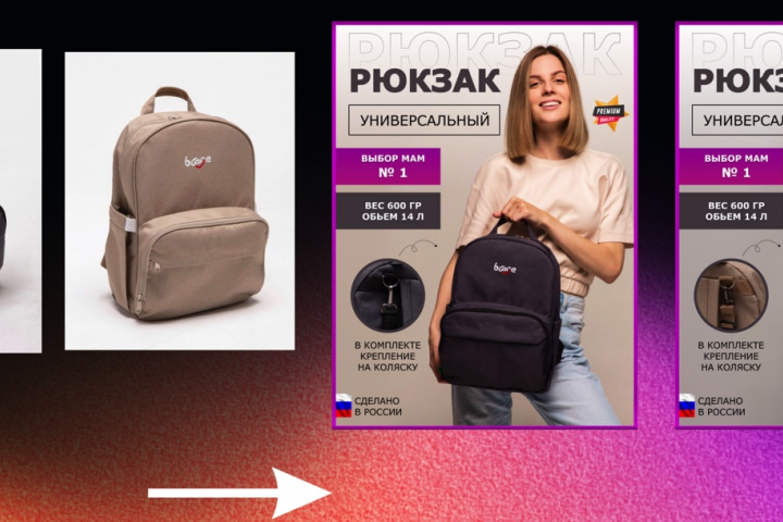 Инфографика рюкзаки/одежда