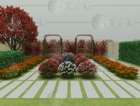 Розарий в частной саду