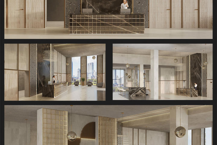 Дизайн и визуализация лобби отеля