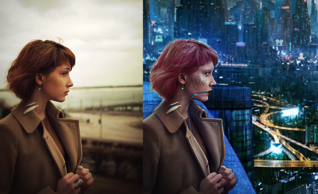 Творческая обработка фото "ТехноДевушка"