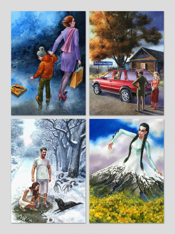 Иллюстрации для сборника стихотворений Осман Делибаш. Акварель