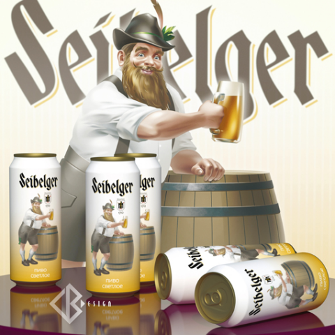 Иллюстрация и дизайн оформления банки для Seibelger