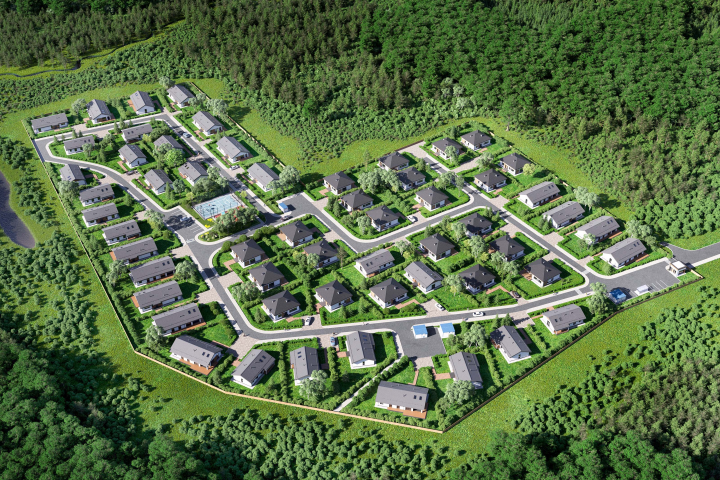 Визуализация коттеджного поселка  1