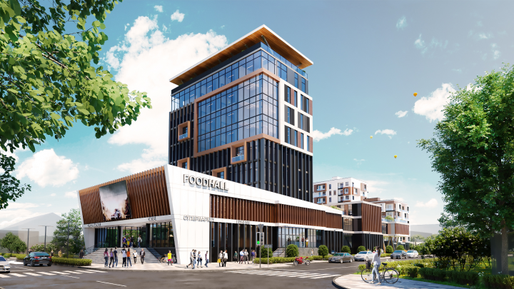 Визуализация многофункционального здания с офисами