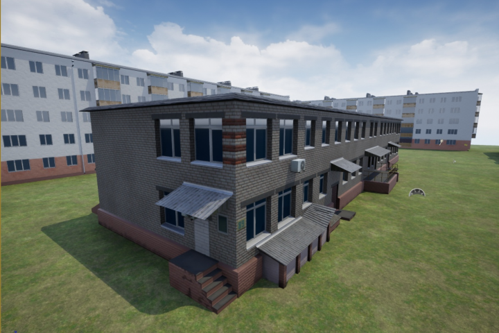 Городские здания для VR проекта.