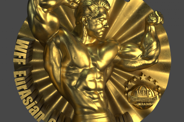 3D модель медали чемпионата WFF.