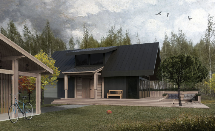 проект благоустройства территории перед загородным домом