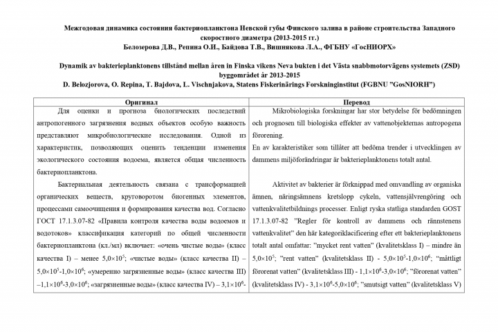 Межгодовая динамика состояния бактериопланктона 2016