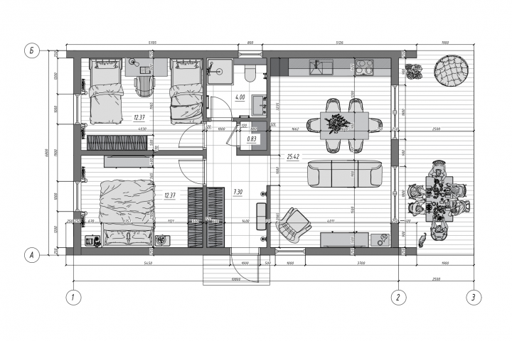 План 62 кв.м.