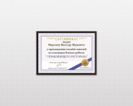 Дизайн сертификата "WELCOMEPRO.RU"