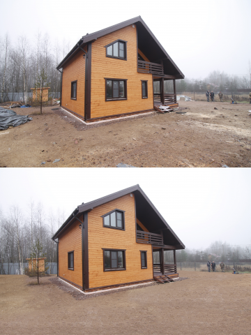 Добавление травы на фото и чистка участка от мусора