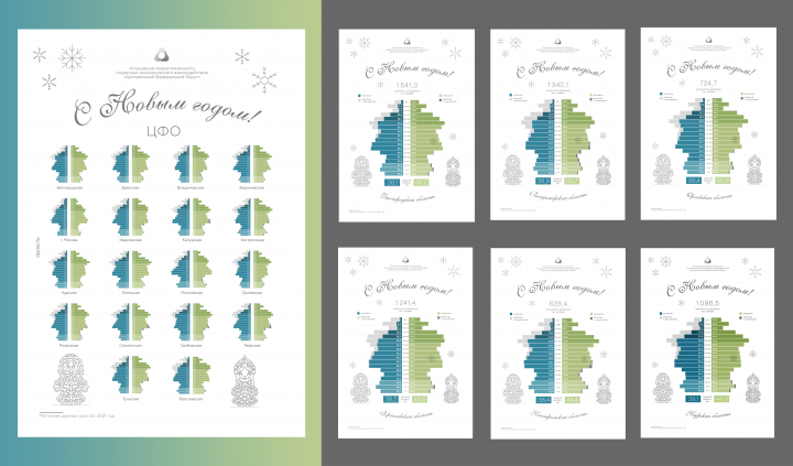 Дата-арт новогодняя открытка