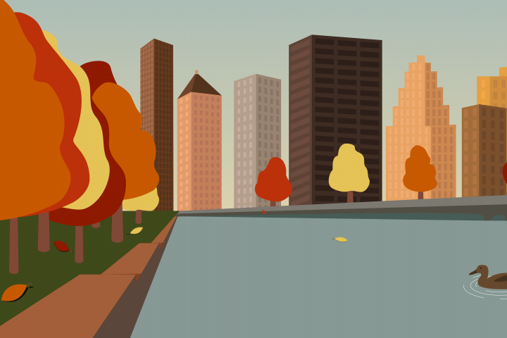 Векторная иллюстрация "Осень в Канаде"