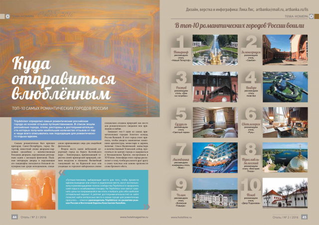 Инфографика в журнал "Отель"