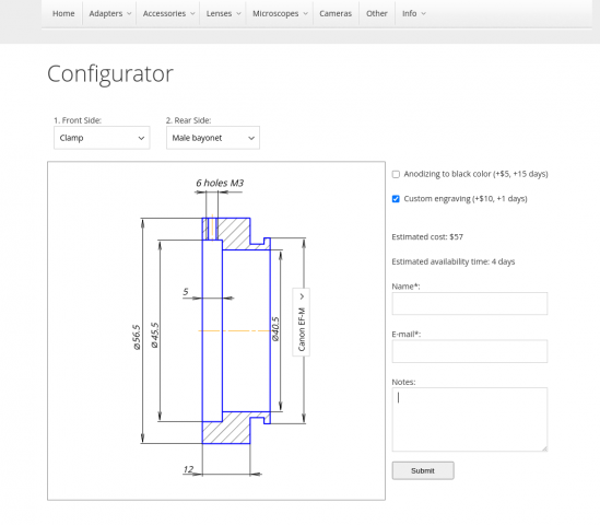 Конфигуратор деталей для Magento 2