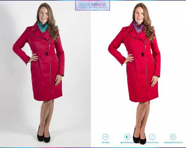 Обработка одежды (на модели)