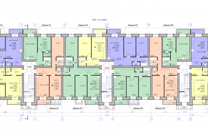 Оформление поэтажных планов - покраска жилого дома